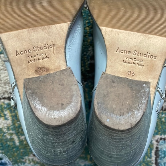 Acne Studios Leather Pistol Boots in Powder Blue - Picture 6 of 6